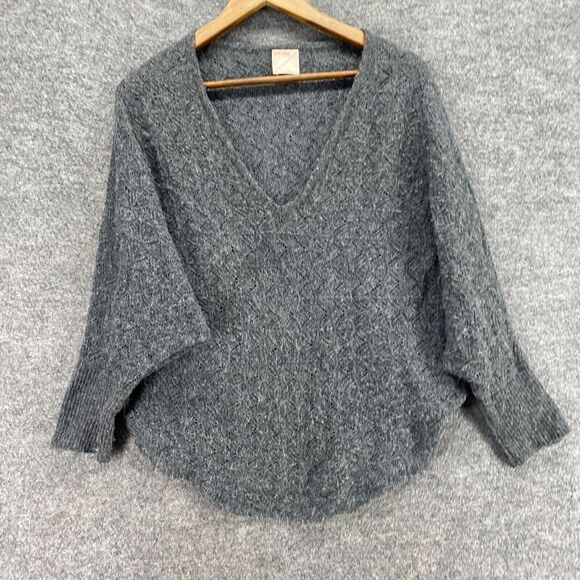 Kerisma Sweater Pullover Women S/M Gray Wool Knit V-Neck Long Sleeve Casual - Picture 4 of 9